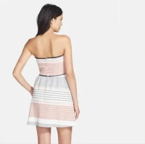 Ella Moss Dress Quilted Strapless with Pockets Pink Size M - Picture 2 of 11